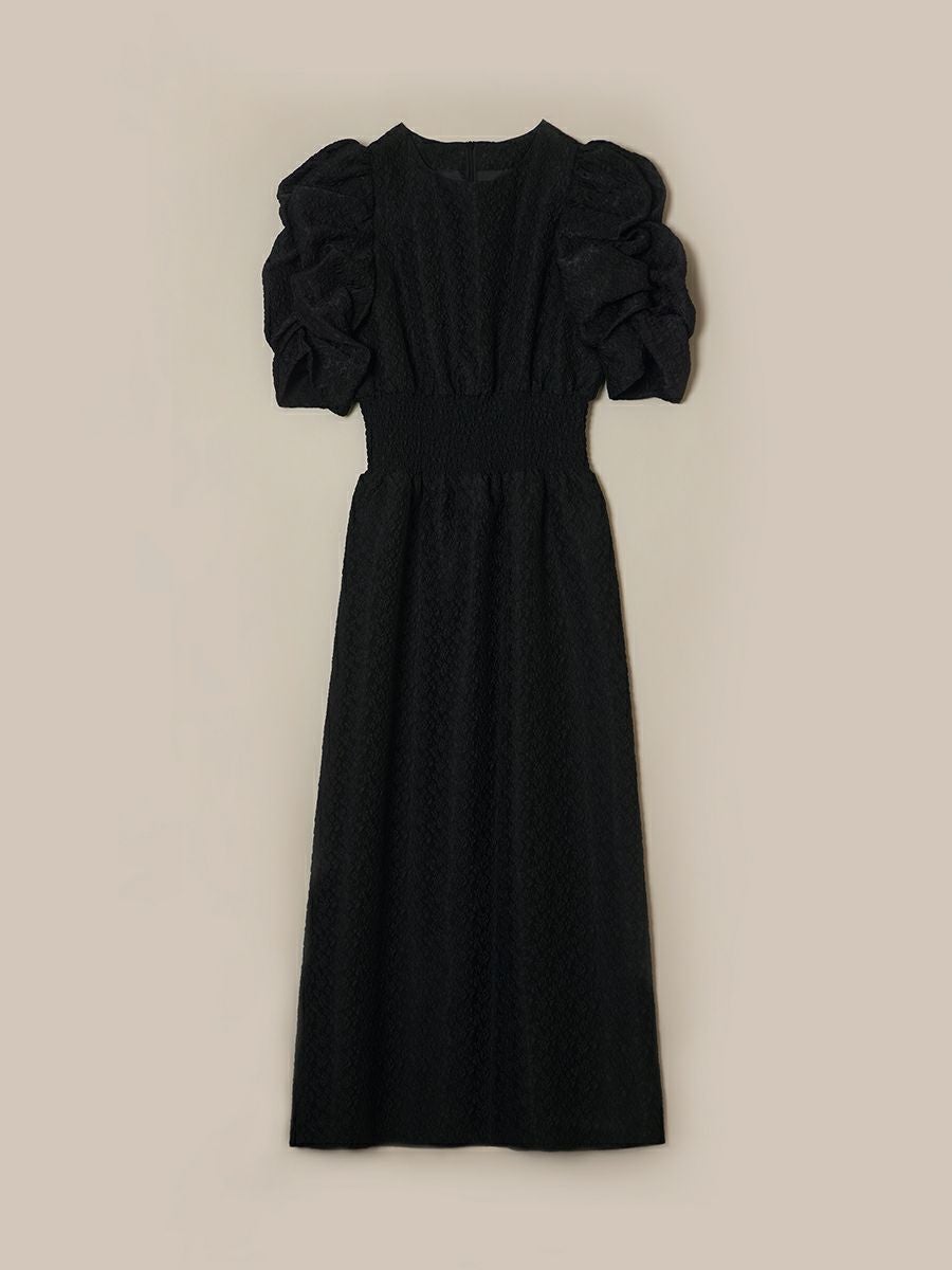 POWER SHOULDER JACQUARD ONE-PIECE | romile