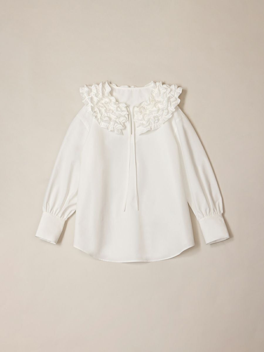 MILLEFEUILLE COLLAR BLOUSE（WHITE） | romile