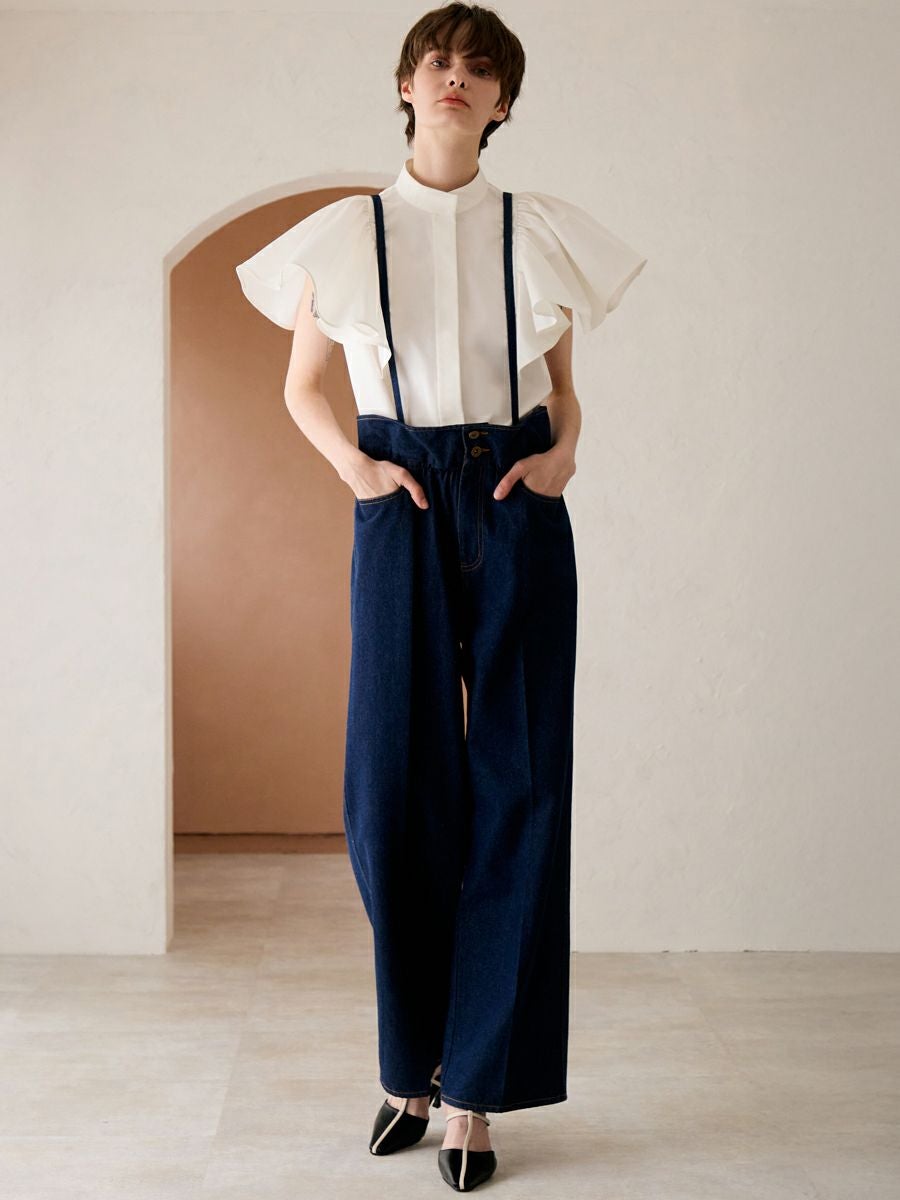 SUSPENDERS DENIM PANTS（INDIGO） | romile