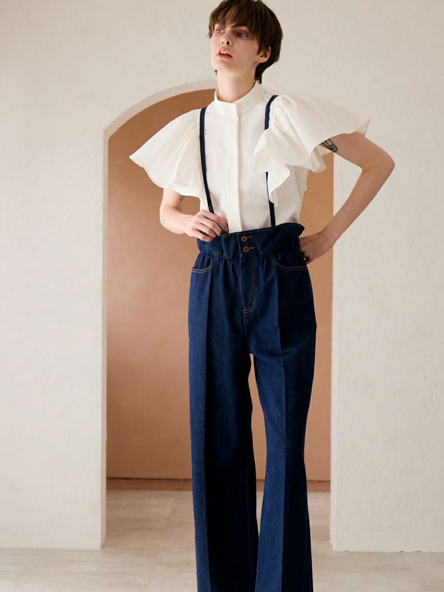 SUSPENDERS DENIM PANTS（INDIGO） | romile