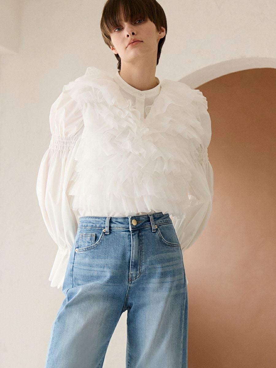 SAKURA BLOUSE（WHITE） | romile