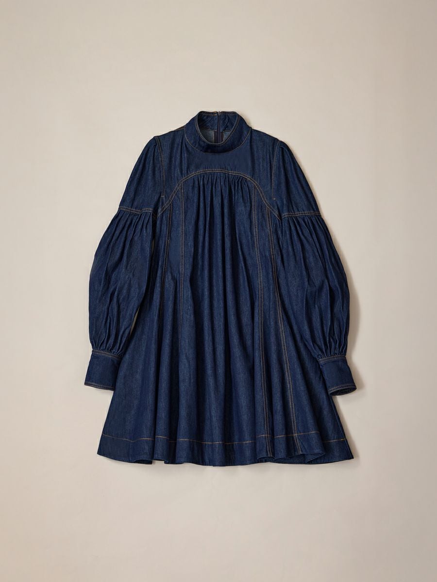 アトリエgg デニムワンピースgマーク入りレア　新品未使用 DENIM CIRCULAR ONE-PIECE（INDIGO） | romile