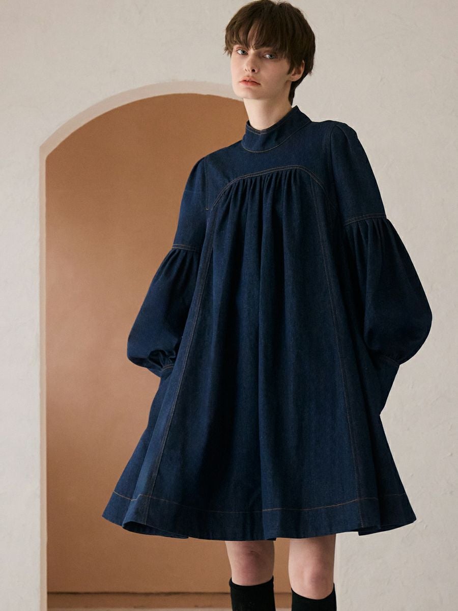 DENIM CIRCULAR ONE-PIECE（INDIGO） | romile