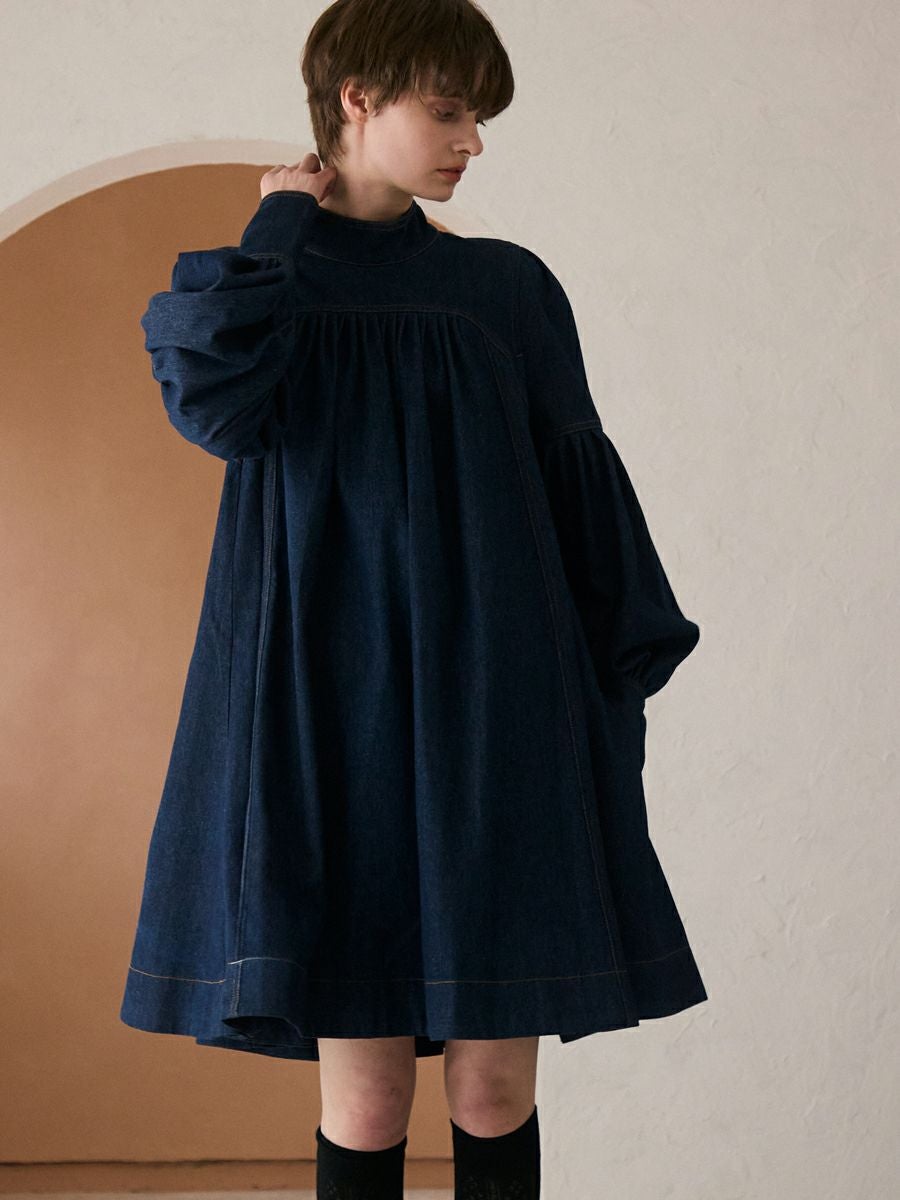 DENIM CIRCULAR ONE-PIECE（INDIGO） | romile