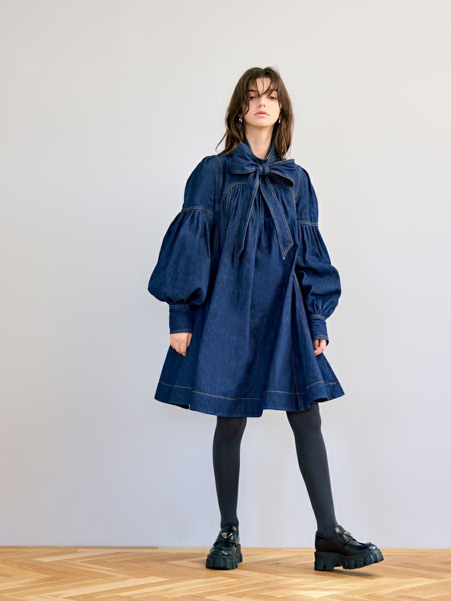 DENIM CIRCULAR ONE-PIECE（INDIGO） | romile