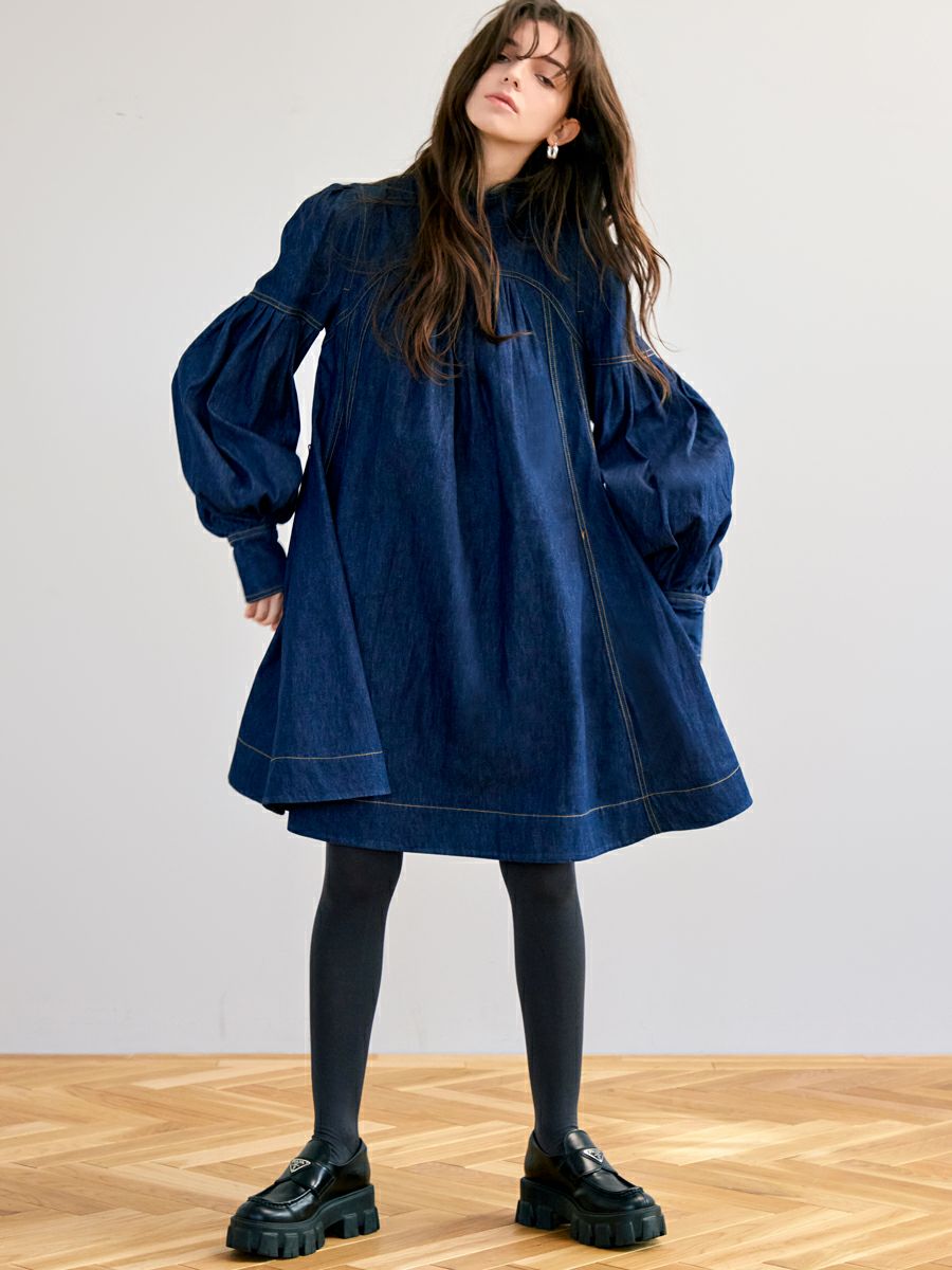 DENIM CIRCULAR ONE-PIECE（INDIGO） | romile