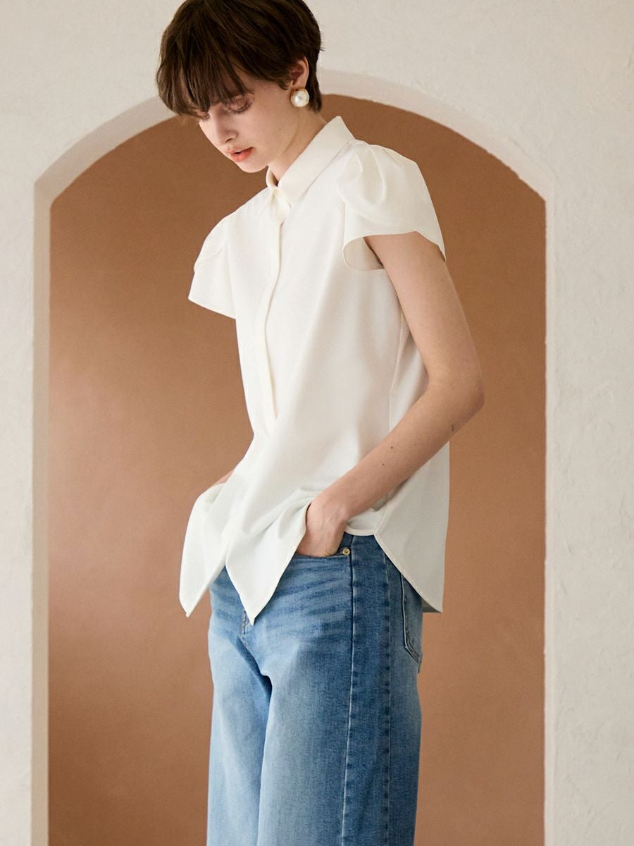 pachman パハマン♡TULIP TOPS チューリップトップス　ブラウス TULIP BLOUSE（WHITE） | romile