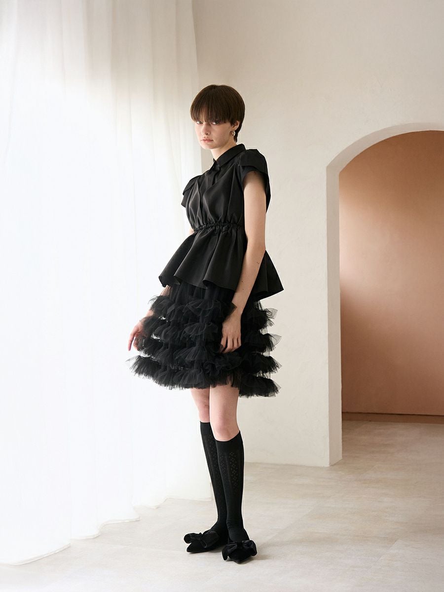 TULIP BLOUSE（BLACK） | romile