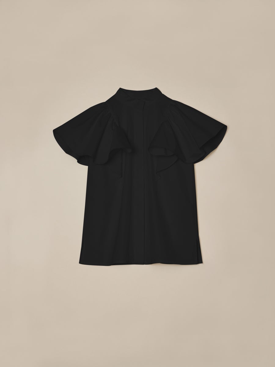 emm エム　tulip blouse チューリップブラウス　ブラック TULIP BLOUSE（BLACK） | romile
