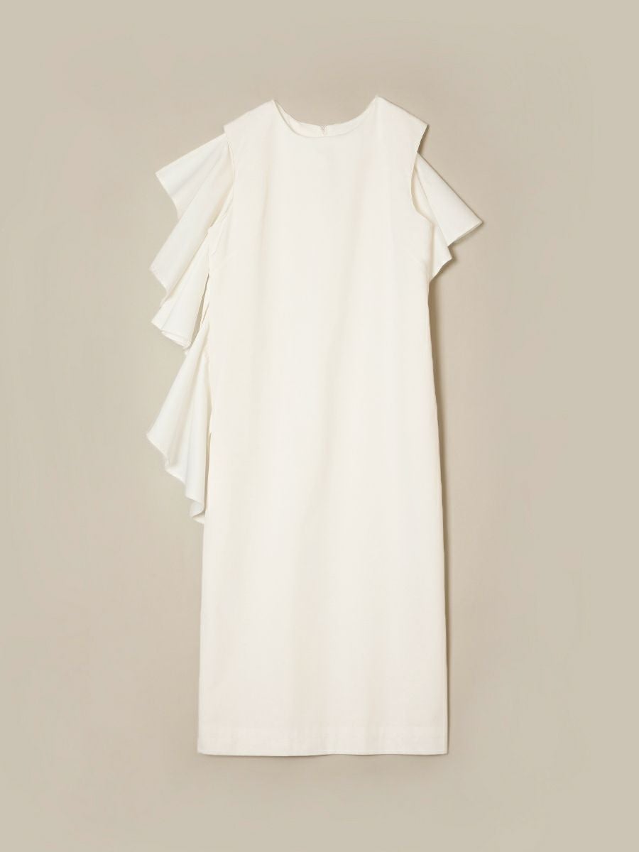 FRILL ASYMMETRY ONE-PIECE（WHITE） | romile