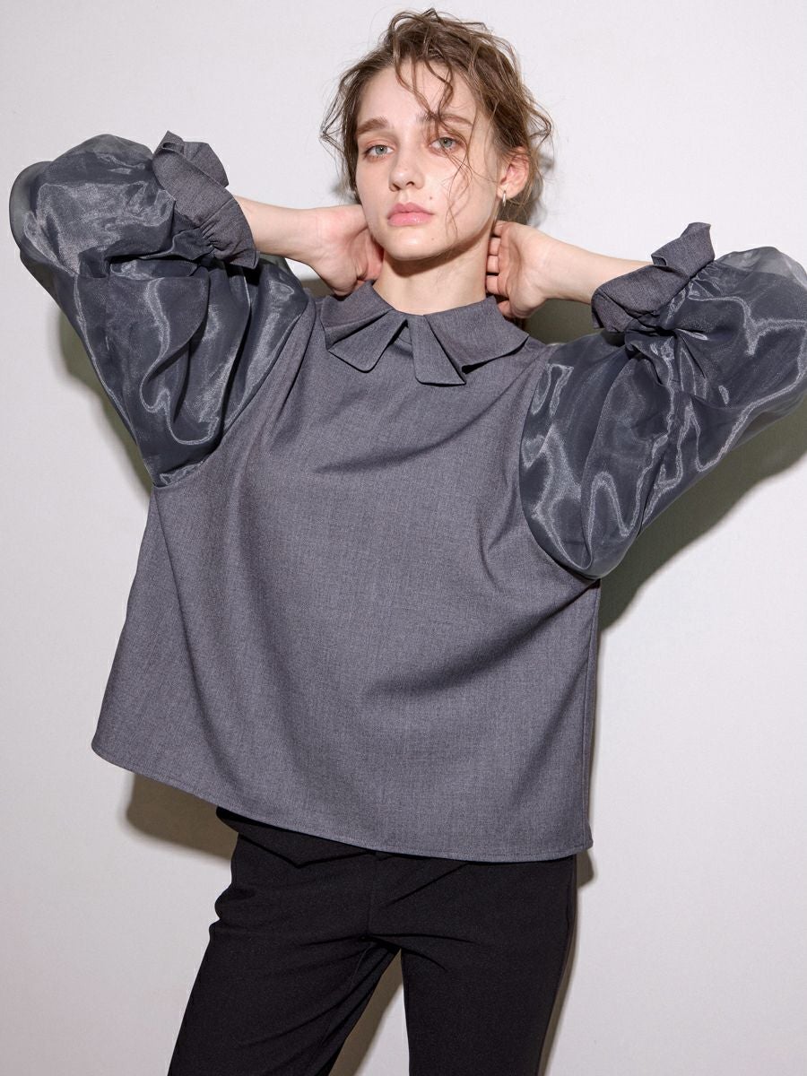 BUTTERFLY BLOUSE（GRAY） | romile